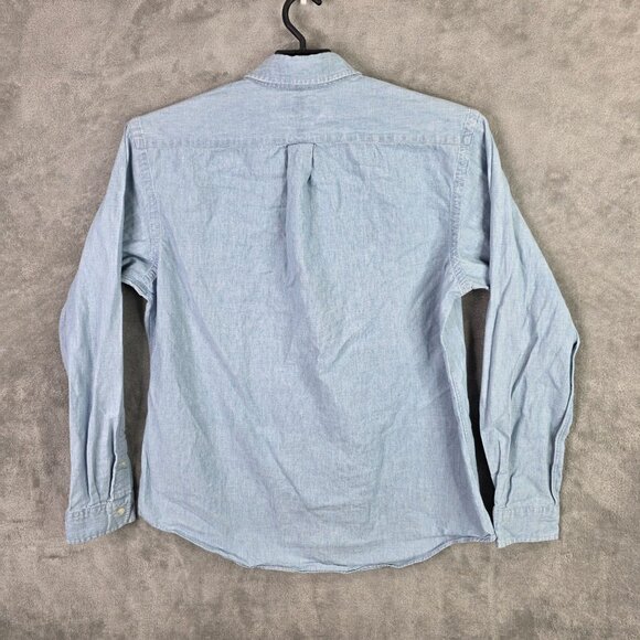 Mens Ralph Lauren Custom Fit Blue Denim Shirt Button-Up Long Sleeve Cotton XL - Picture 5 of 8